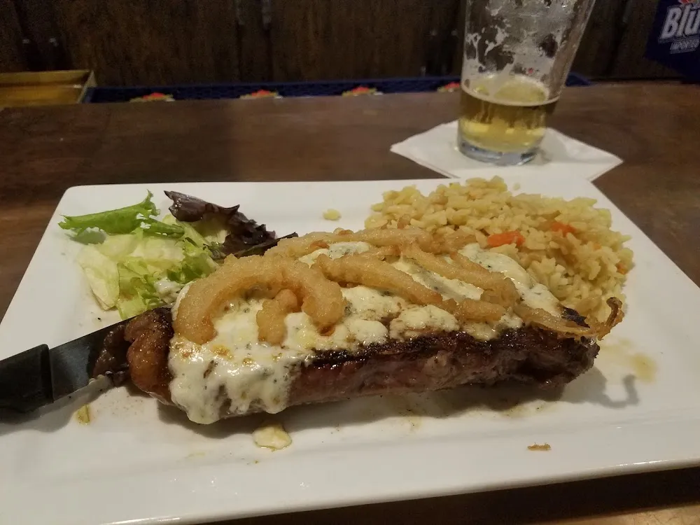NY Strip Steak w Rice